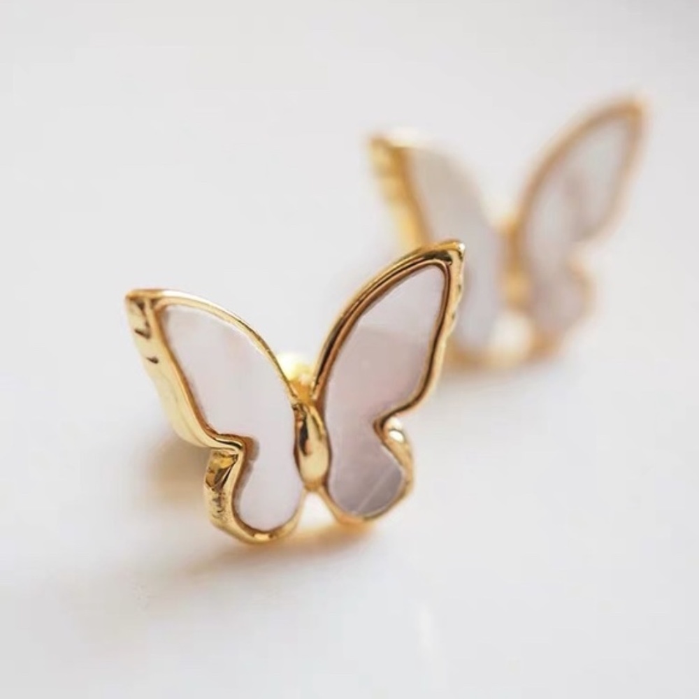 SOLD - NWT Kate Spade Butterfly Mother of Pearl Studs